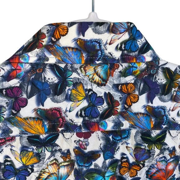 men's OLYMP colourful butterfly novelty print shirt large - Picture 4 of 9